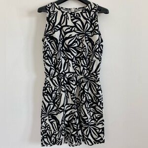 J Jason Wu Romper Womens‎ Size S Linen Blend Black Palm Printed Coastal Beachy